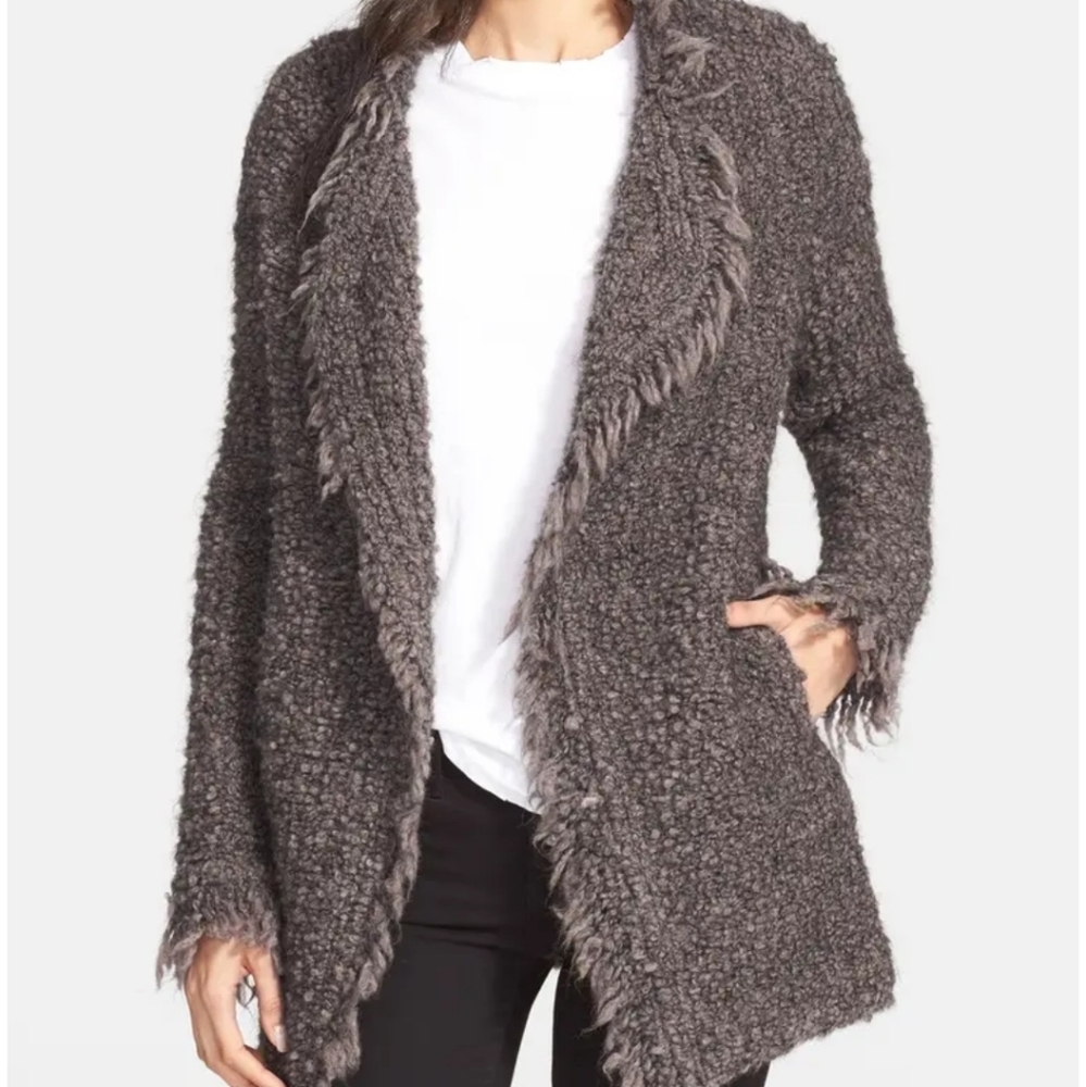 IRO Campbell Fuzzy Mohair Cardigan Sweater Coat - Picture 2 of 8